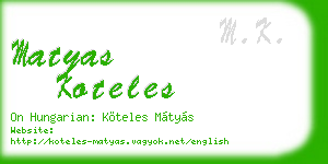 matyas koteles business card