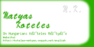 matyas koteles business card